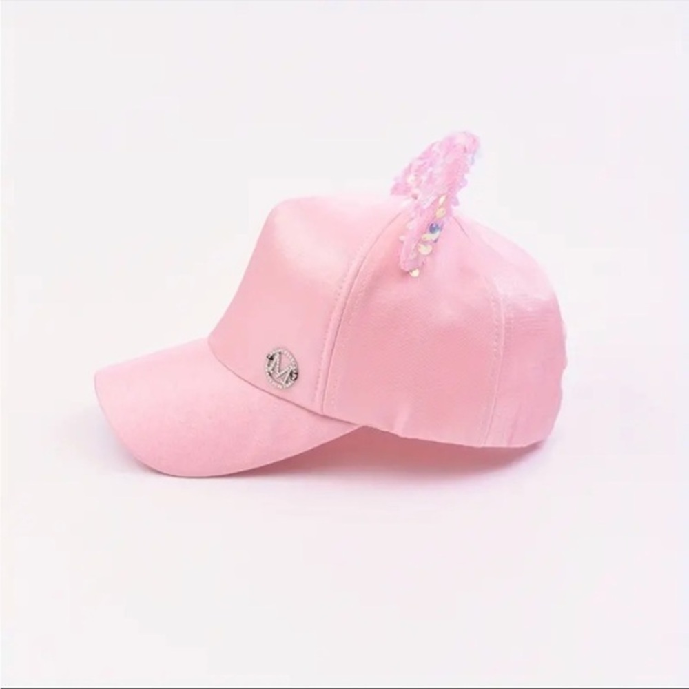 Pink Minnie Mouse Sequin Ears Baseball Cap Kawaii Cute Hat NWT